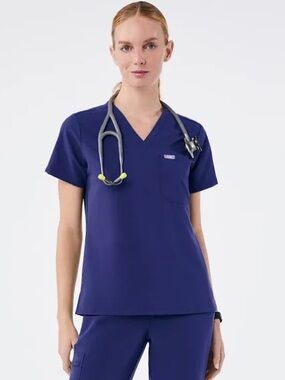 FIGS Catarina One-Pocket Scrub Top - Navy Blue - Size XS